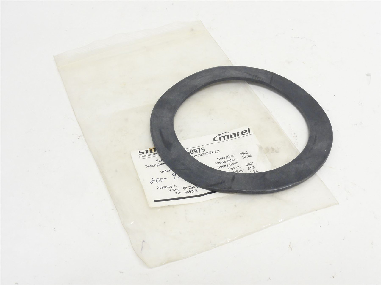 Marel 90350975; Sealing Ring; 110mmID x 148mmOD x 3mm Thick