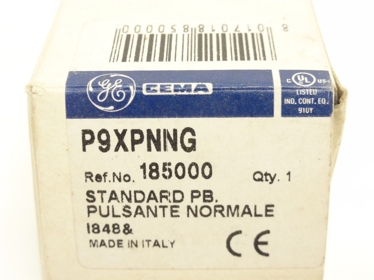 GE P9XPNNG; Push-Button Operator; 22mm; Flush; Black Cap