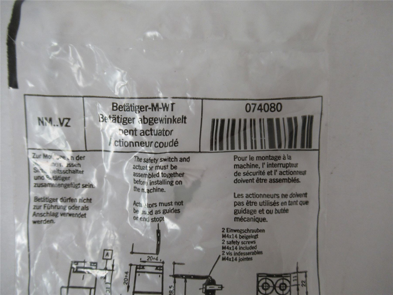 Euchner 094396-02-09/20; Actuator for Safety Switch SS