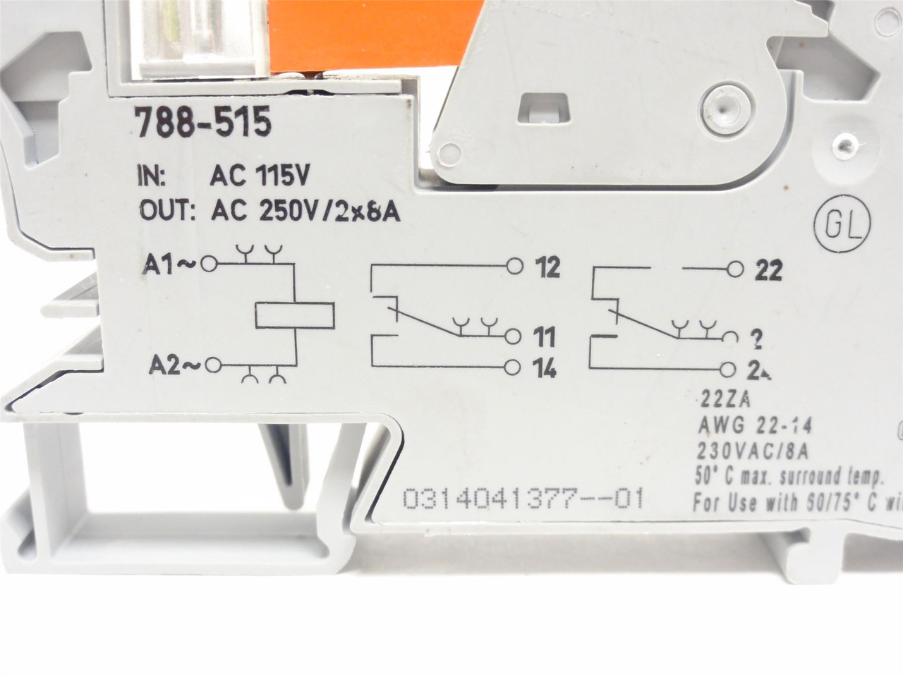 Wago 788-515; Relay; GP; 115VAC In; 250VAC/2x8A Out
