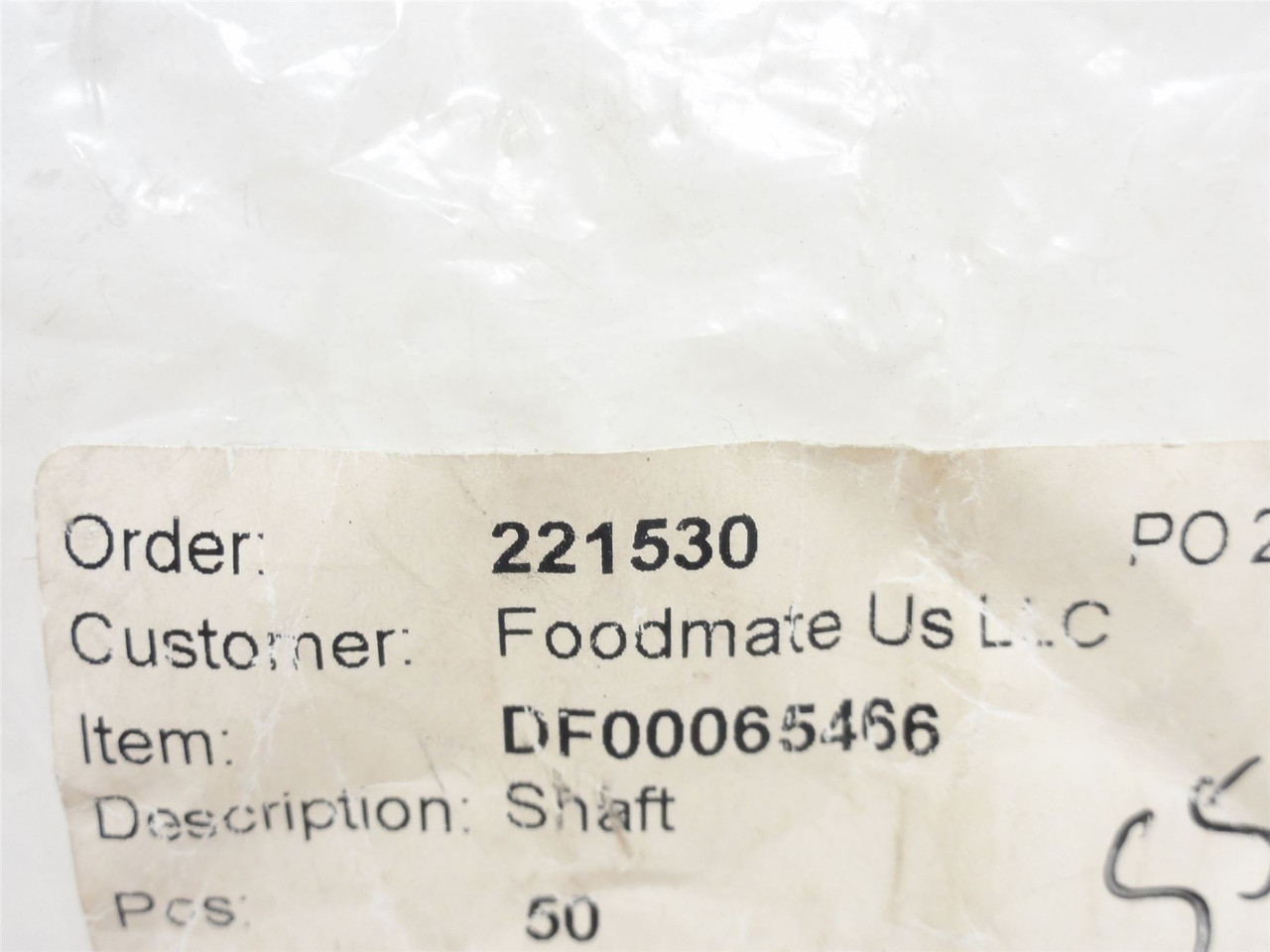 Foodmate DF00065466; Halver Blade Mount Shaft; SS; 3/4"ID
