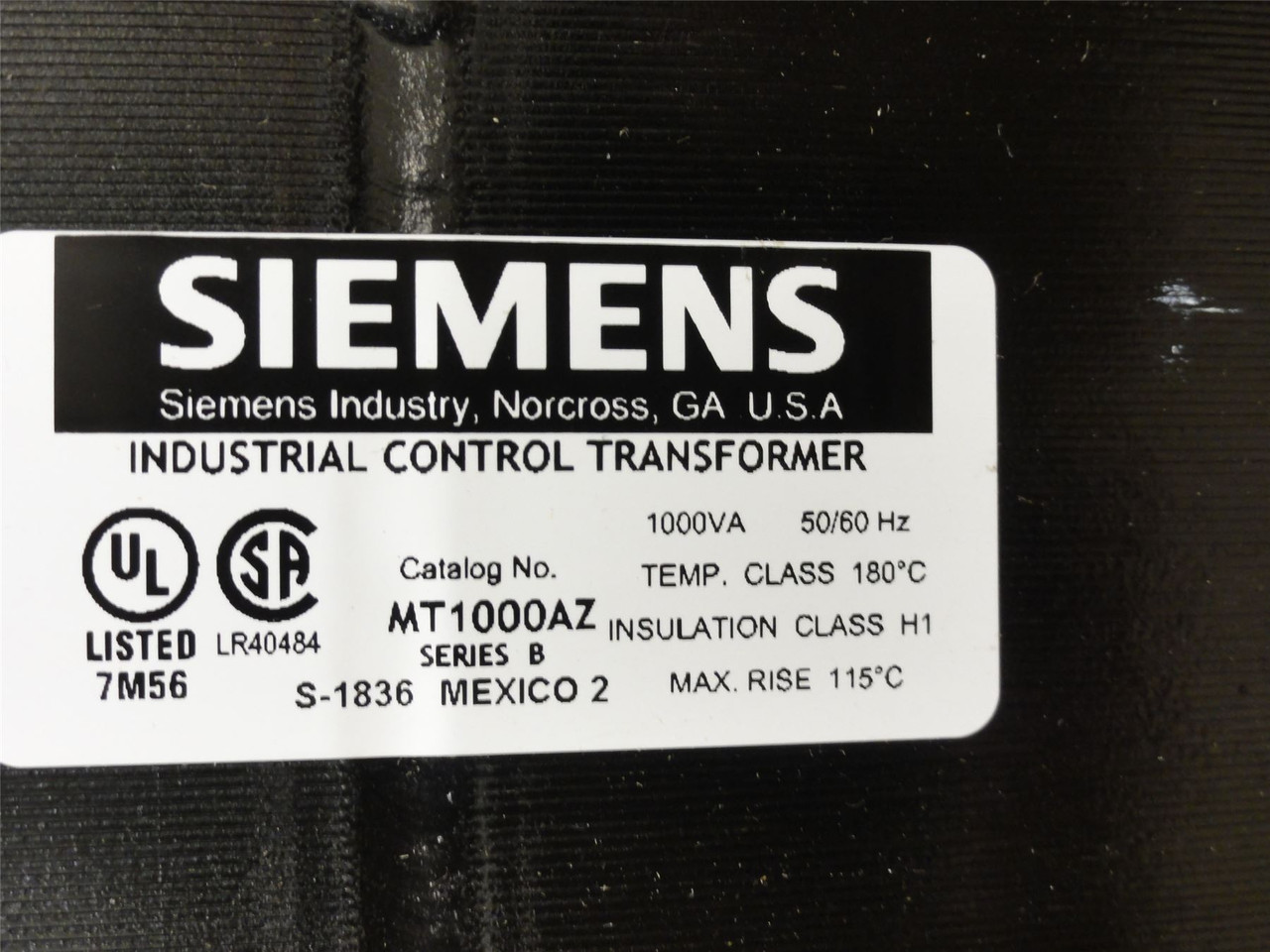 Siemens MT1000AZ; Transformer 1.0 KVA; 240V/480VAC Primary