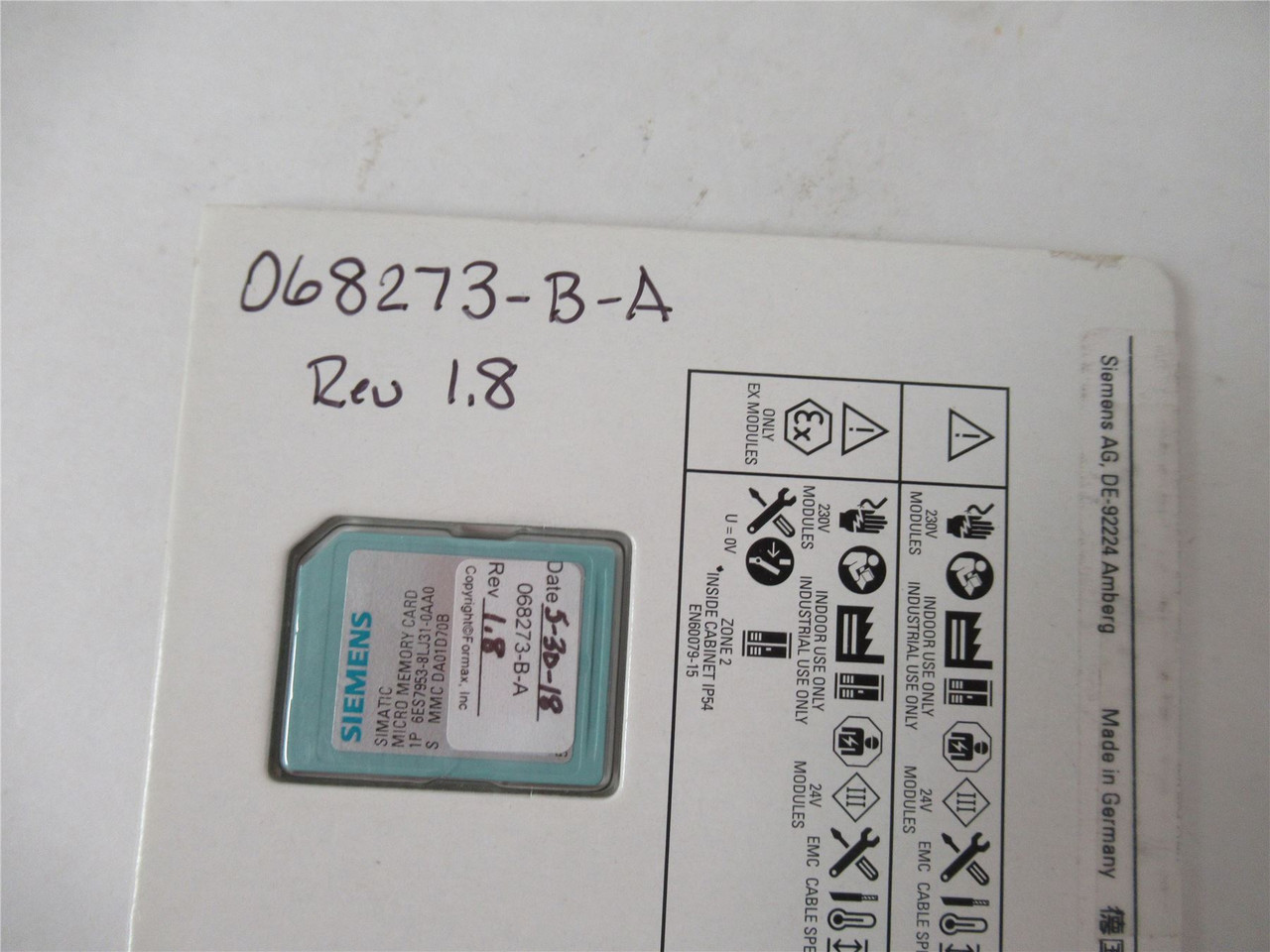 Siemens 6ES795308LJ3100AA0; Memory Card Simatic S7-300