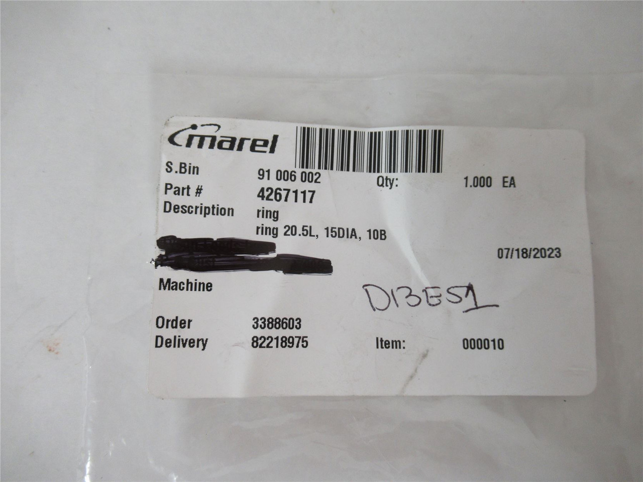 Marel 4267117; Ring 20.5L 15Diameter 10B