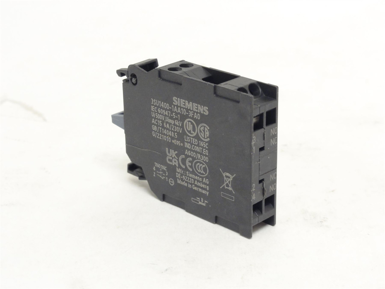 Siemens 3SU1400-1AA10-3FA0; Configurable Contact Block; 10A