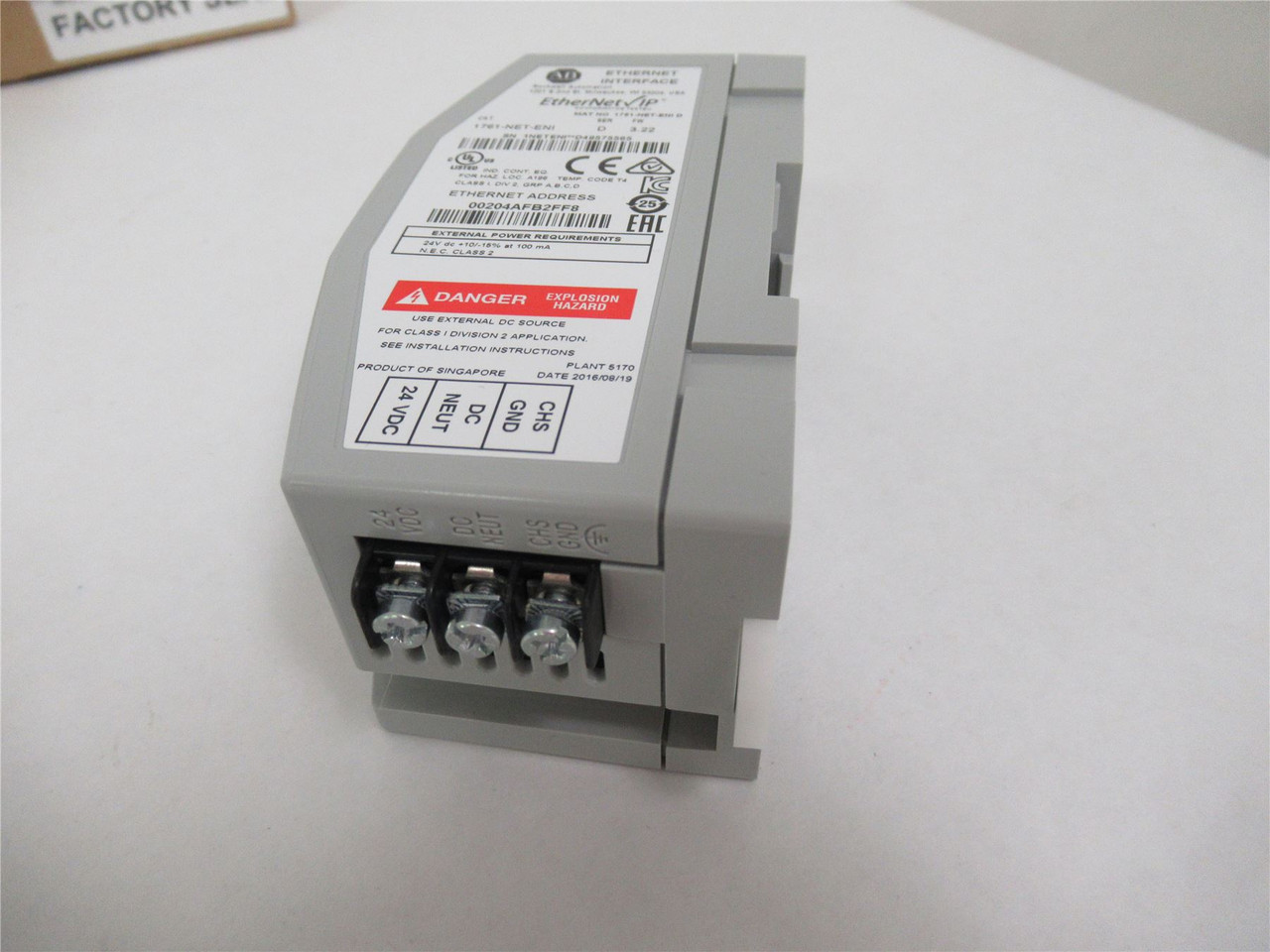 Allen-Bradley 1761-NET-ENI; Ethernet Interface 24 VDC 100 MA
