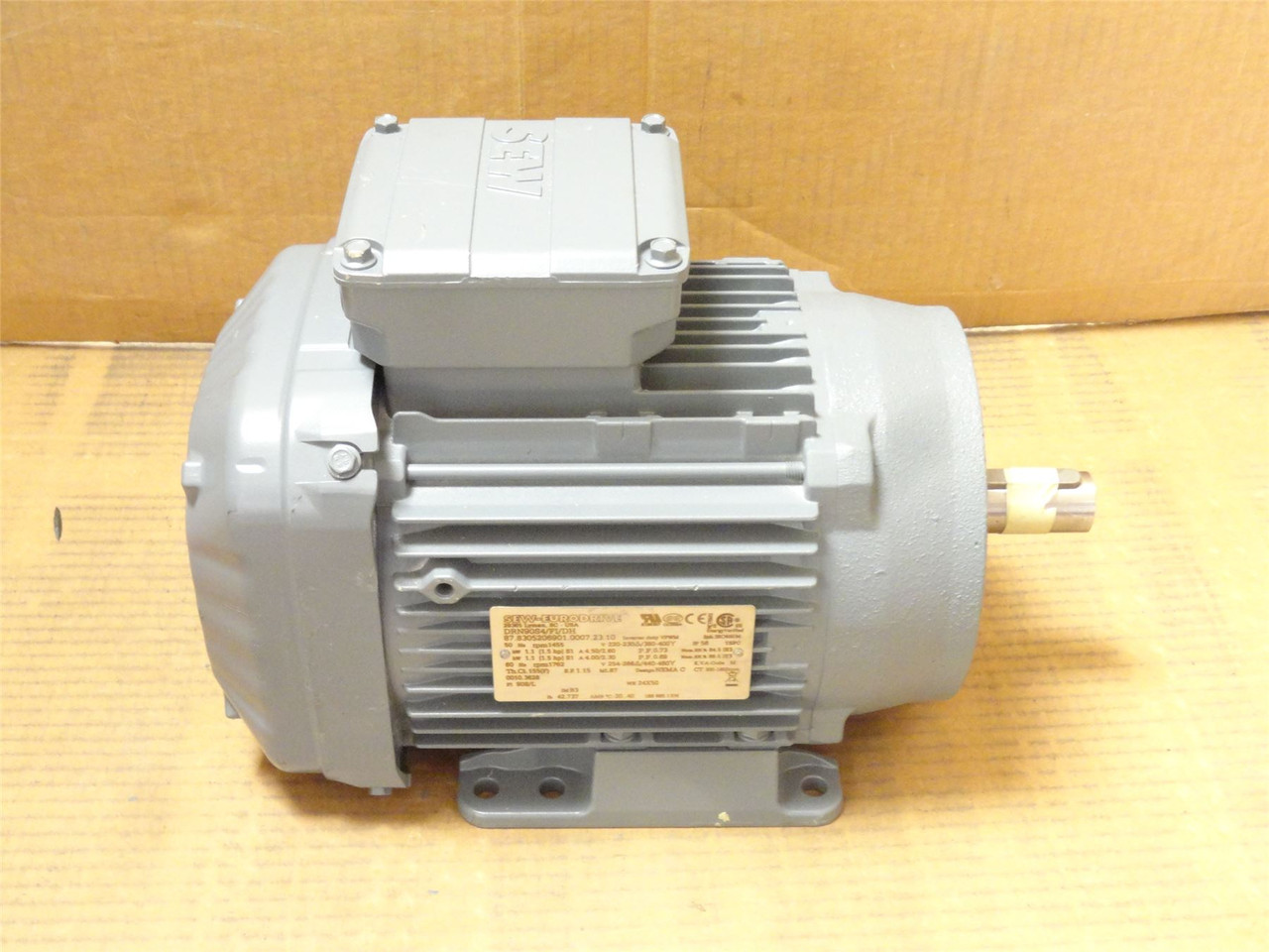 SEW DRN90S4/FI/DH; AC Motor 1-1/2HP 230/460V 1762RPM 60Hz