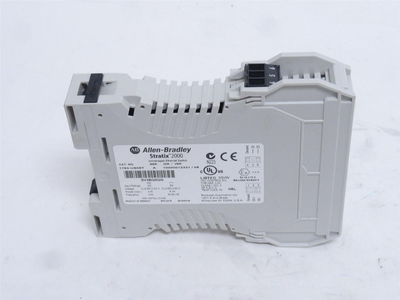Allen-Bradley 1783-US05T; Ethernet Switch; 5-Port; 24VDC; 6vA