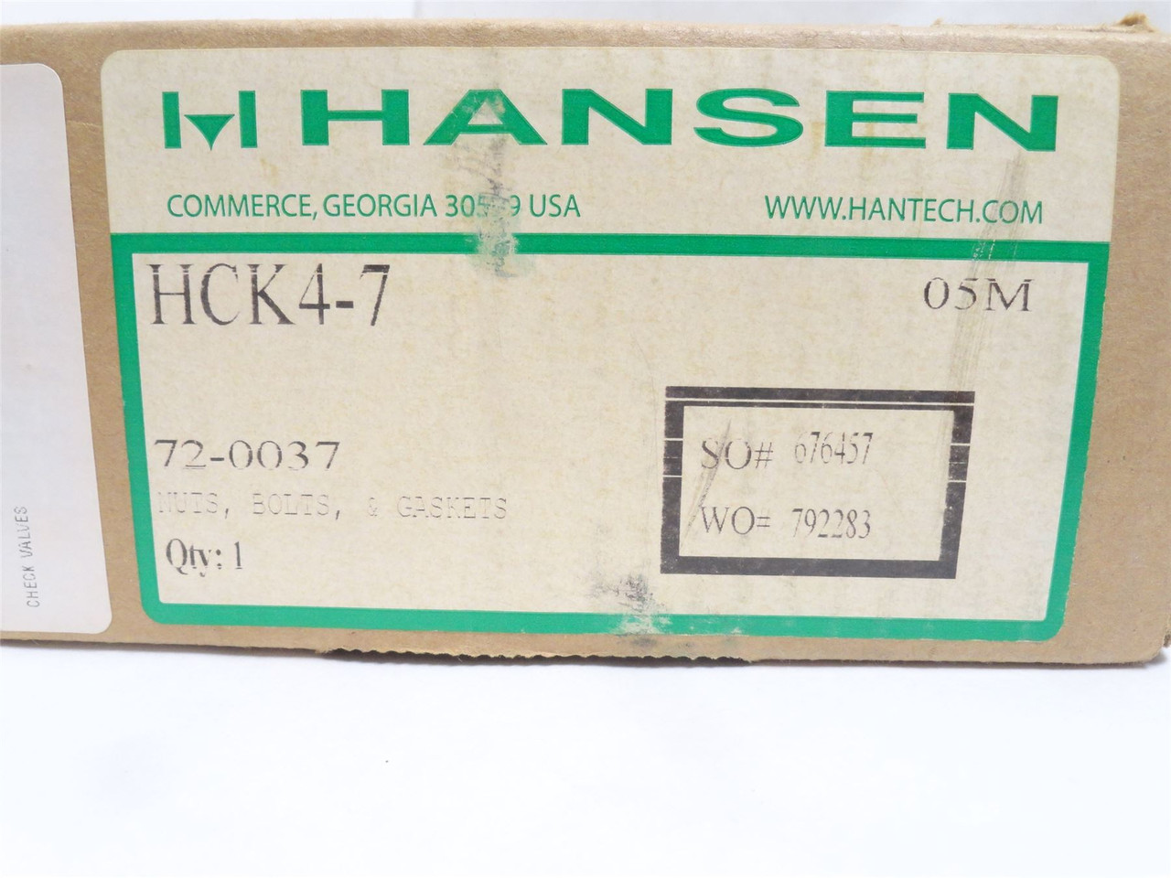 Hansen HCK4-7; Flanged In-Line Check Valve 1-1/2"/40mm