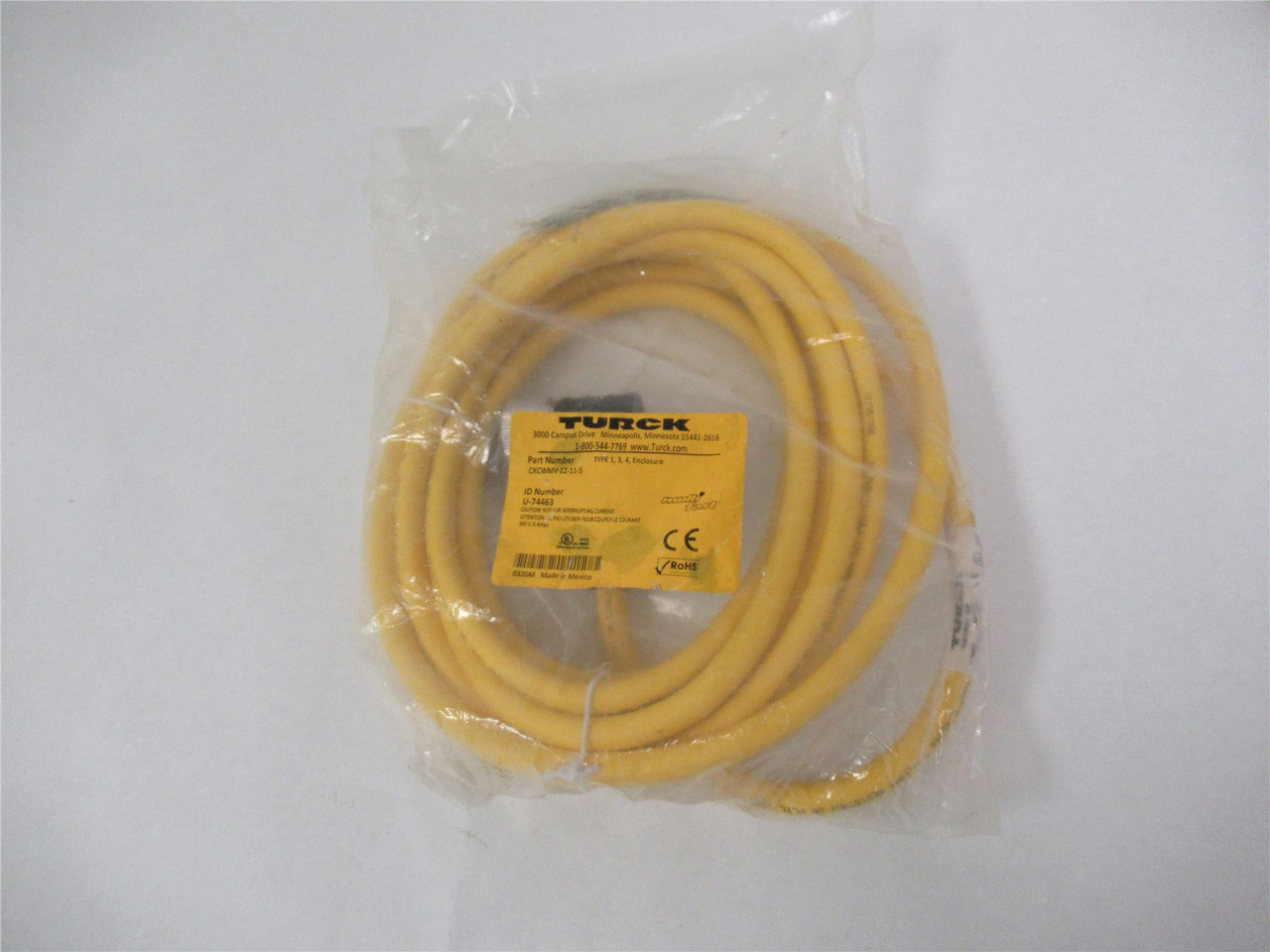 Turck CKCWMV-12-11-5; Switch Cordset 12 Pin 11 Pin Used 5 M