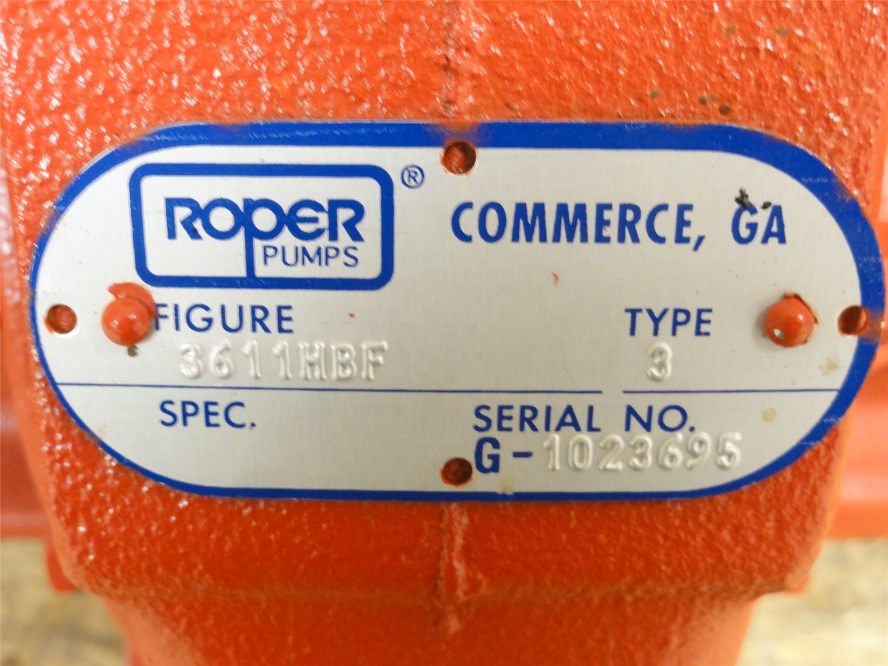 Roper 3611HBF; Helical Gear Pump; 2NPT In; 2" Port Out