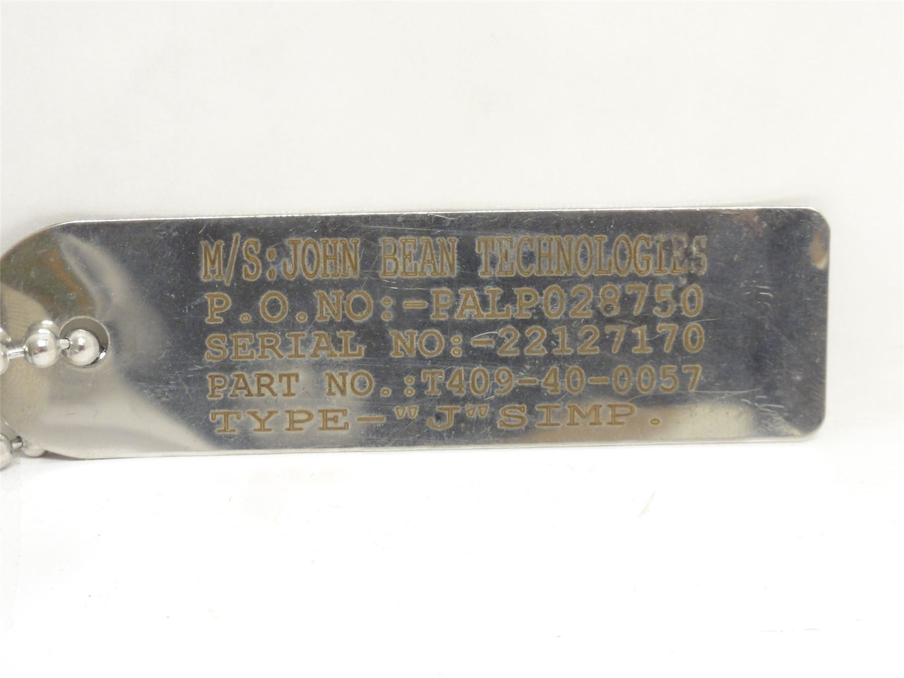 JBT T409-40-0057; Thermocoupler Type J; SS; 3/8NPT