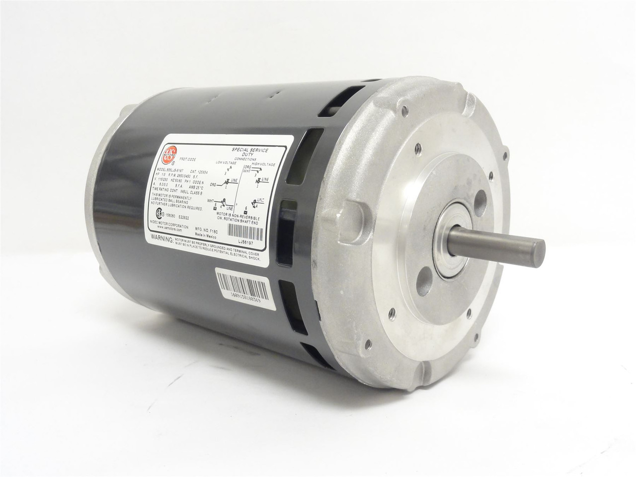 US Motors S55LJS-6197; Motor; 1/3HP; 115/230VAC; 3450RPM; 1PH