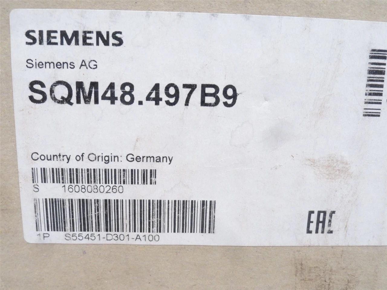 Siemens SQM48.497B9; Combustion Actuator 20NMTorque 30 Sec
