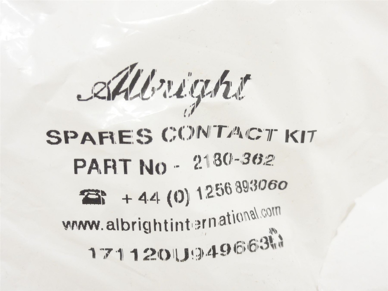 Albright  2180-362; Contactor Repair/Service Kit;2-Pole; NO