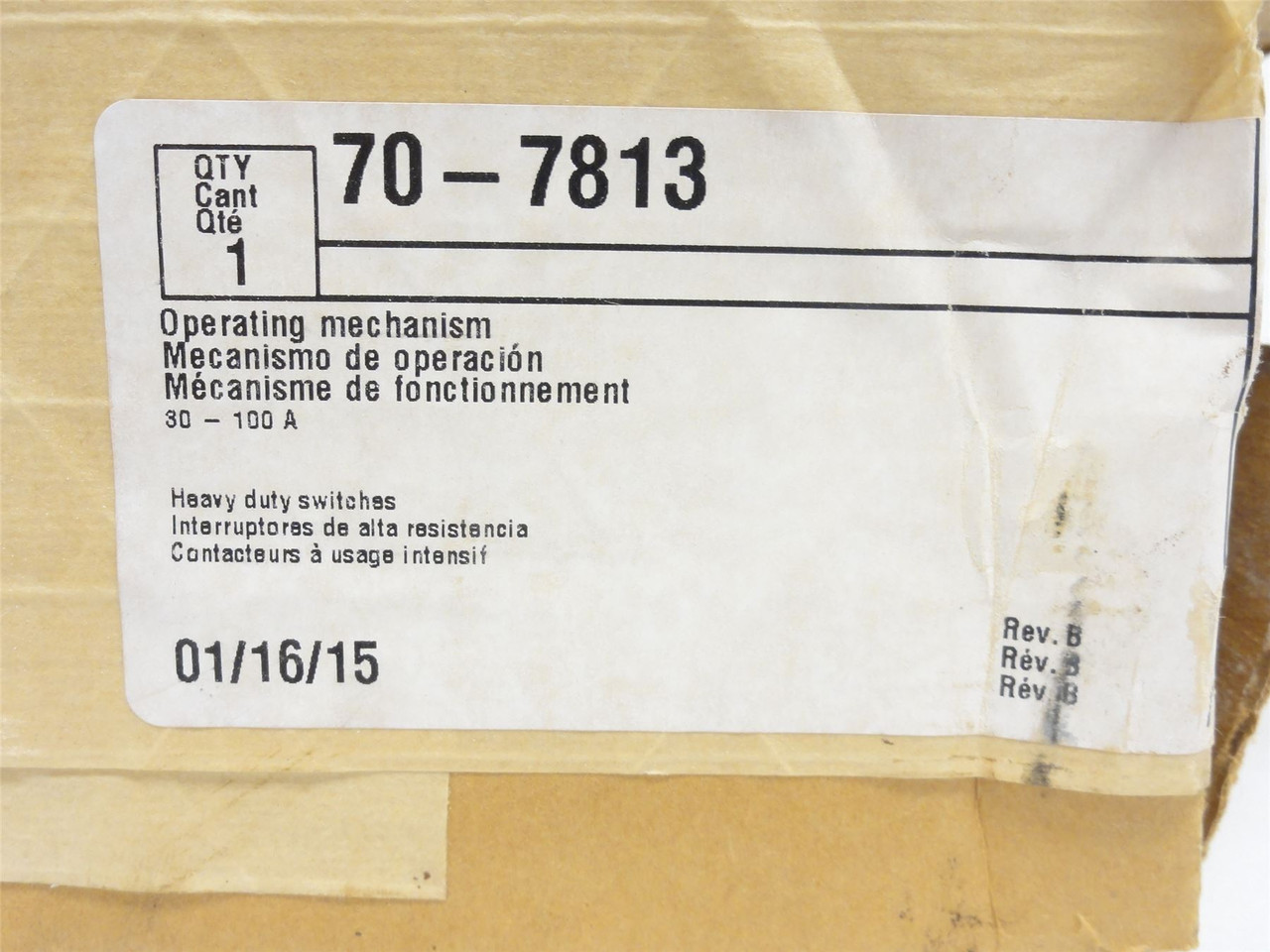 Eaton 70-8304; Operating Mechanism; SS; 30-100A