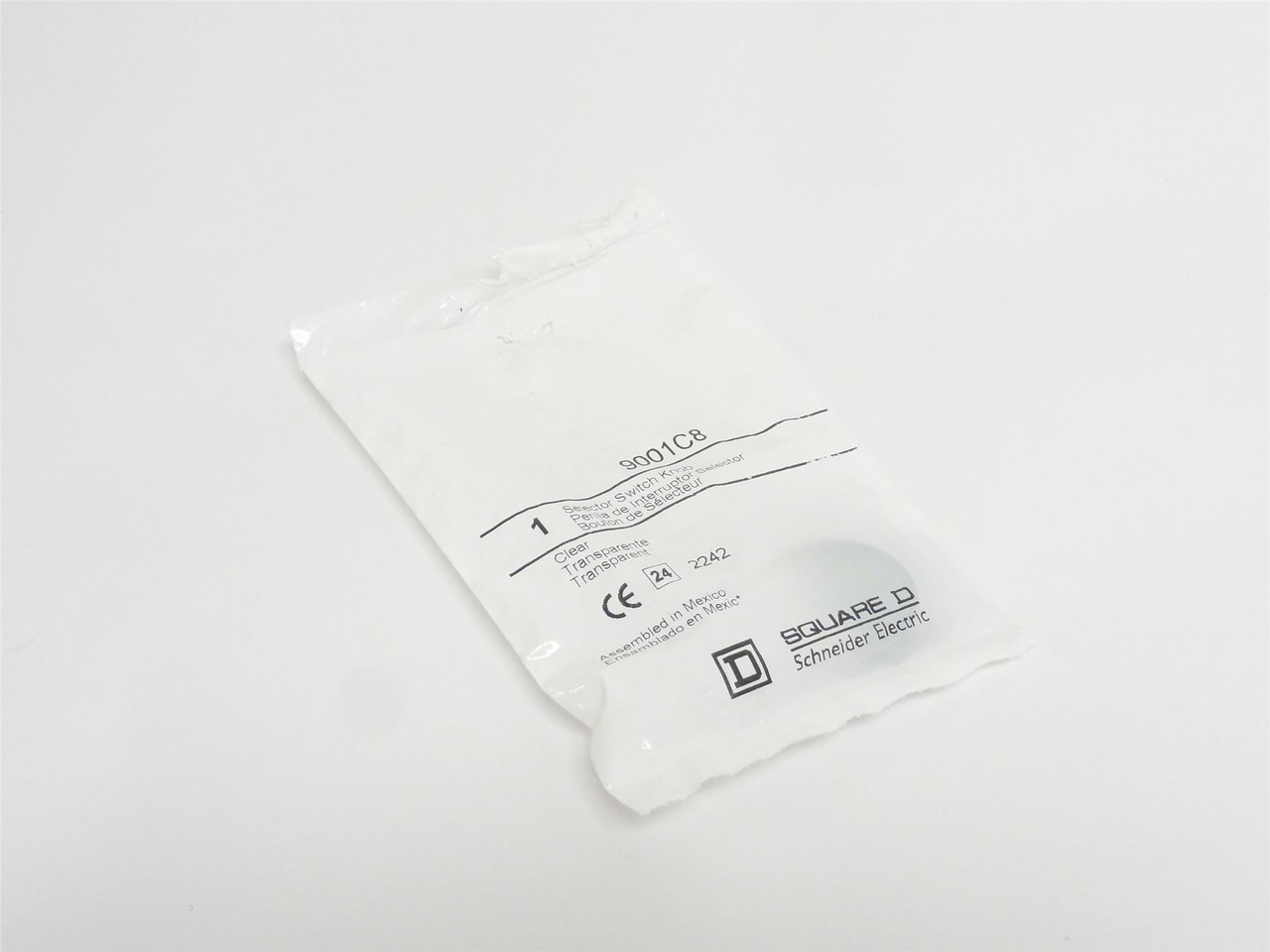 Square D 9001C8; Clear Selector Switch Knob; Size: 30mm