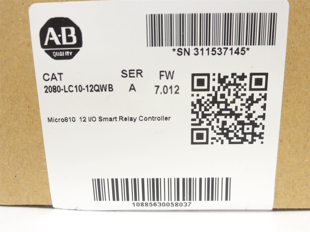 Allen-Bradley 2080-LC10-12QWB; Micro810 Controller; 12-24VDC