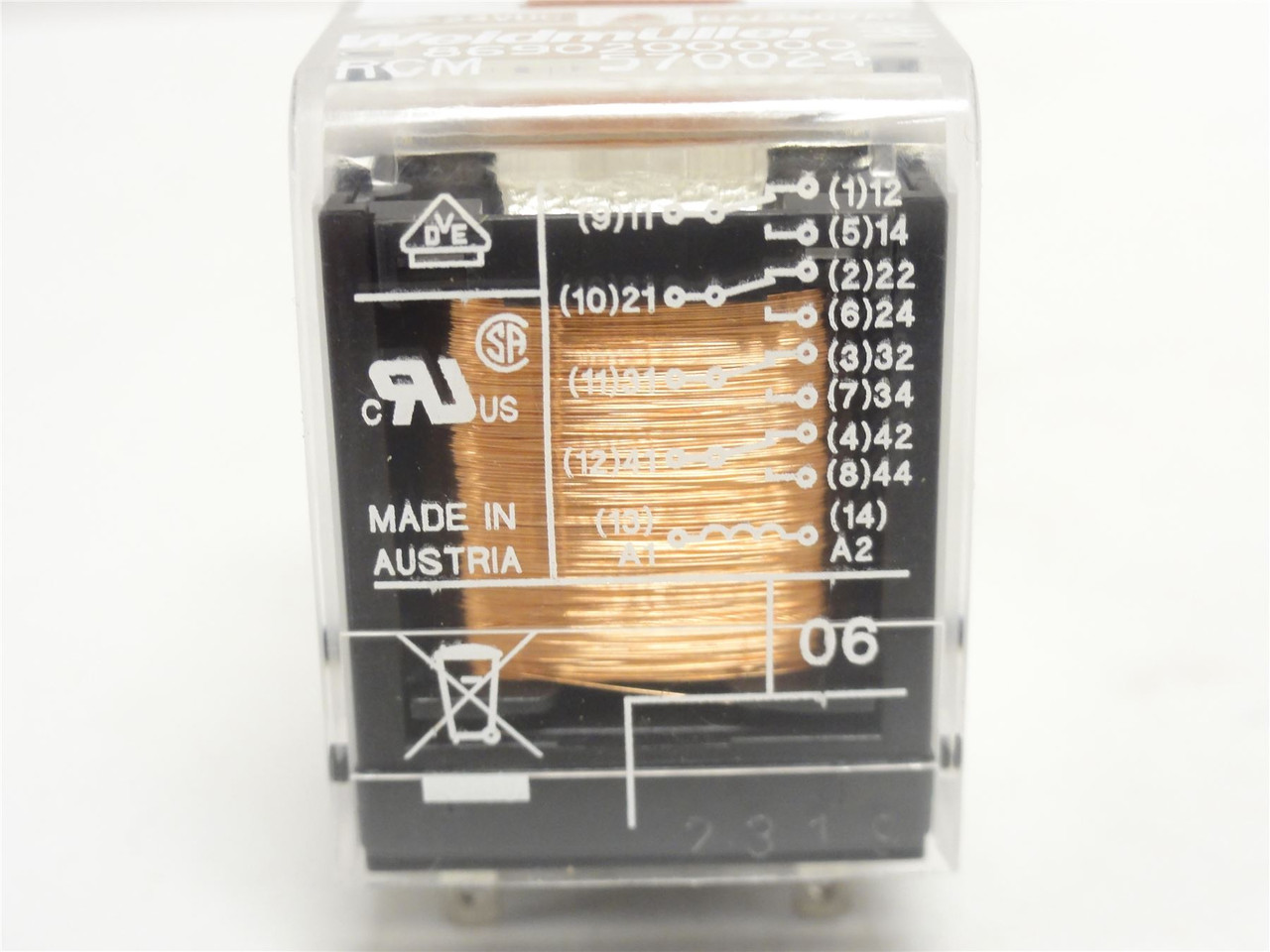 Weidmuller 8690200000; Relay; GP; 6A; 240VAC; 14-Pin Base