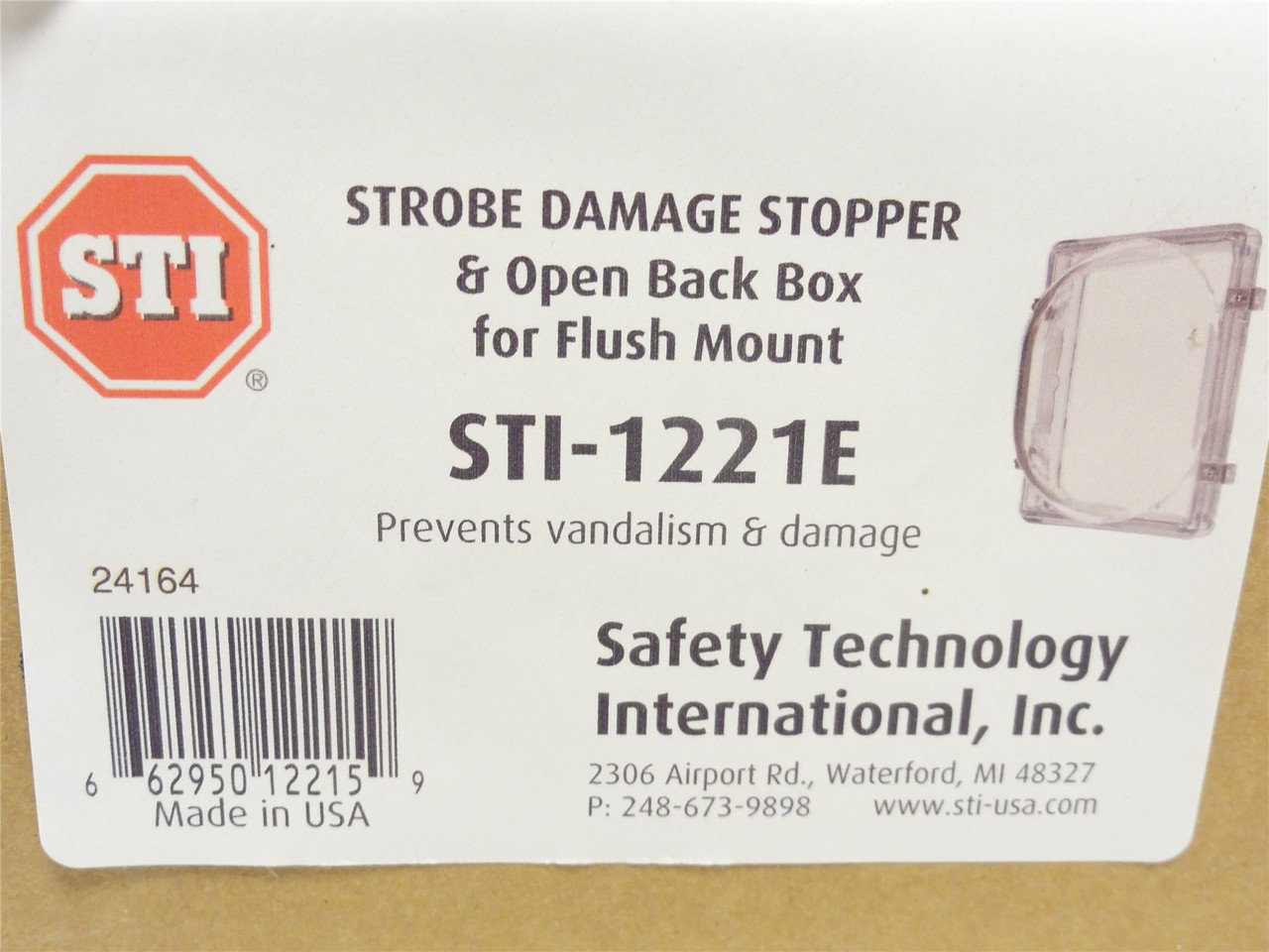 STI STI-1221E; Flush mount Strobe Damage Stopper Open Back Box