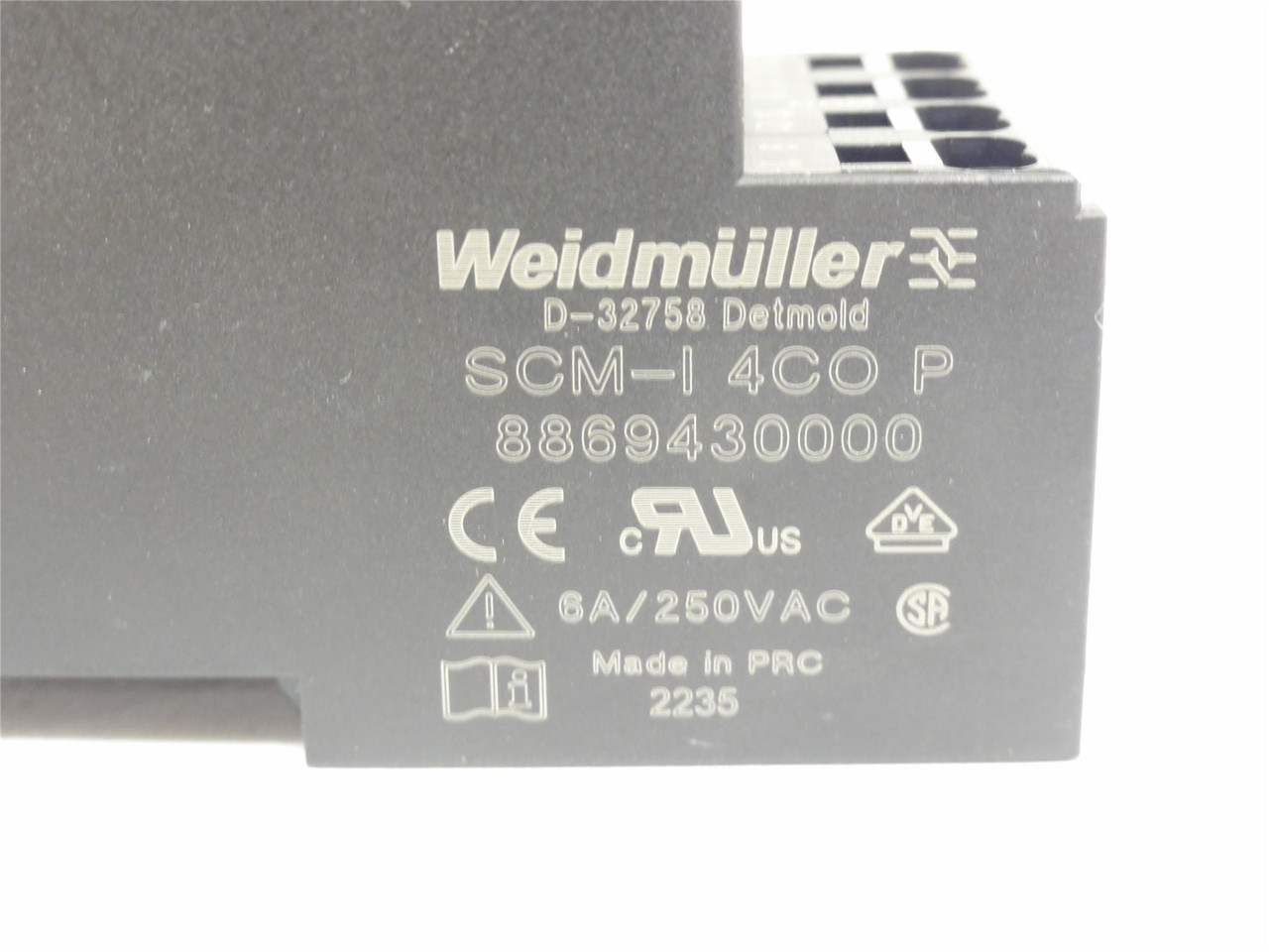 Weidmuller SCM-I; PC Board Mount Relay Socket; 6A; 250VAC