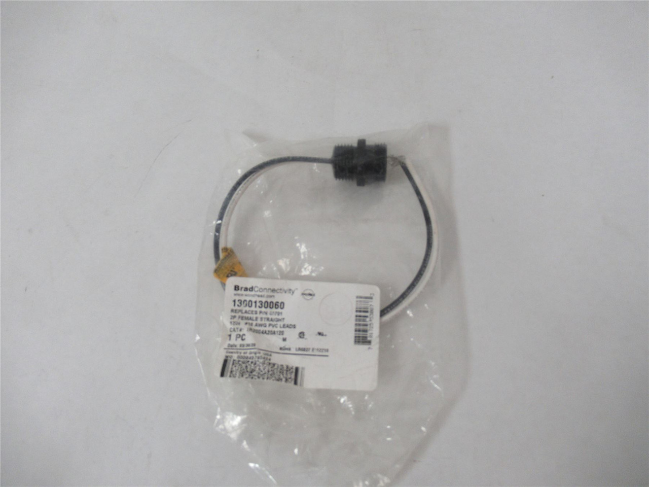 Woodhead 1300130060; Cable Assembly L 2Pos Rcpt  To Wire 1'