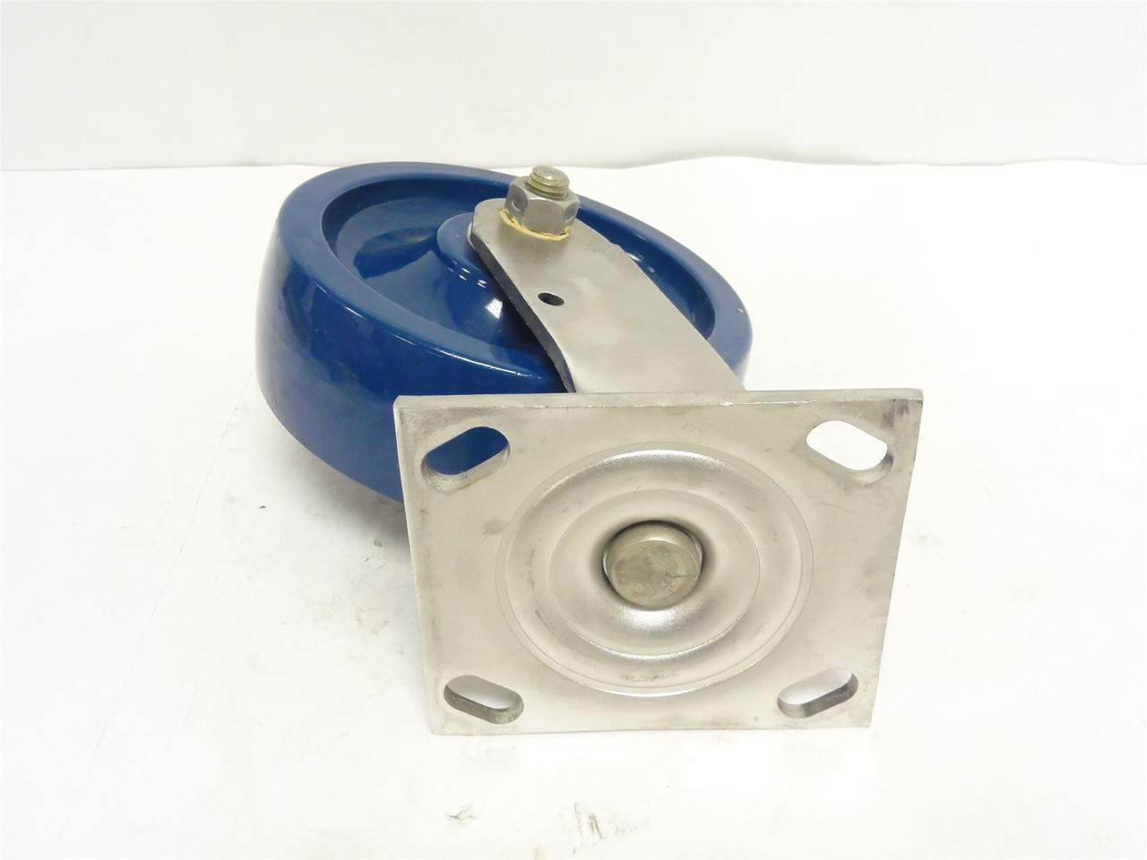 SCC SS30S620-SPUD; Swivel Caster; SS; 6" x 3" Poly Wheel