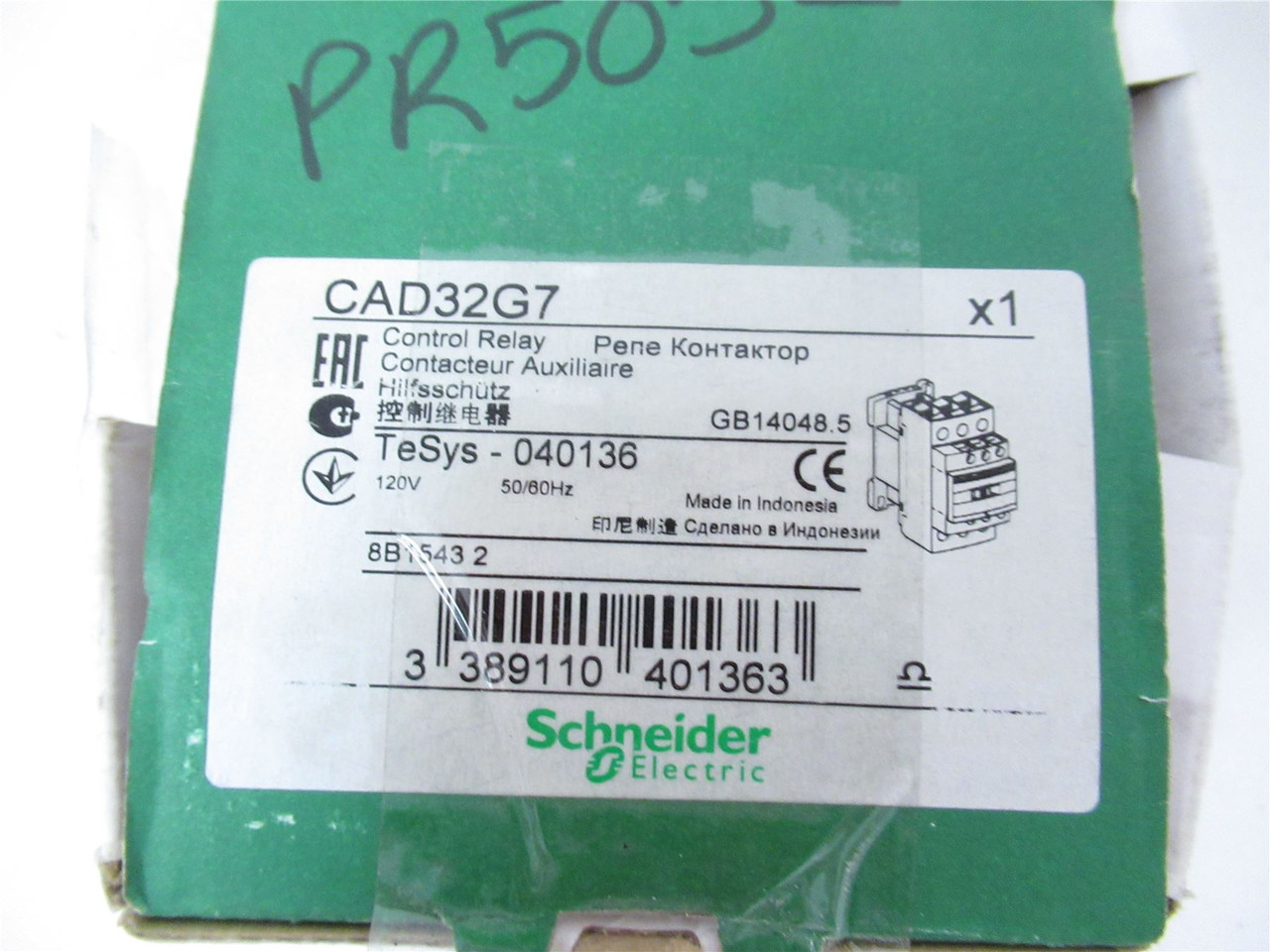 Schneider CAD32G7; Control Relay  10A; Coil: 120VAC  3NO 2NC
