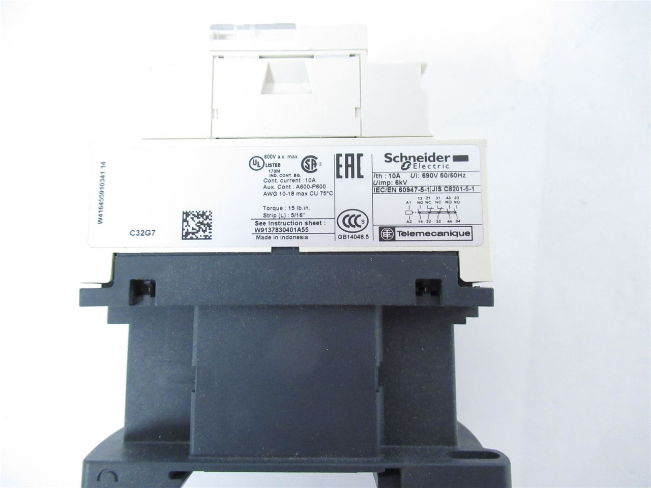 Schneider CAD32G7; Control Relay  10A; Coil: 120VAC  3NO 2NC