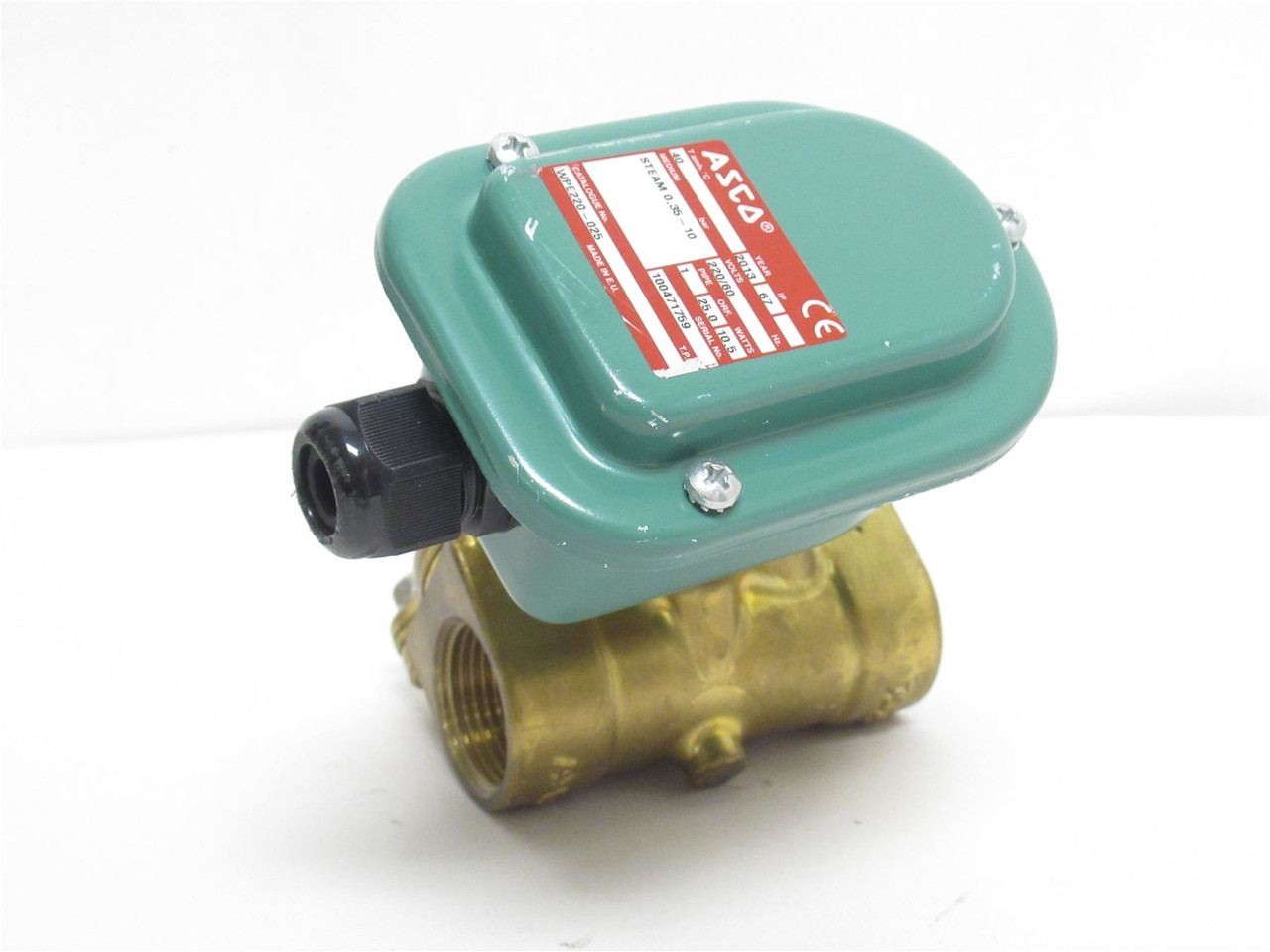Asco WPE220-025; Brass Solenoid Valve; Steam; 10BAR; 1NPT