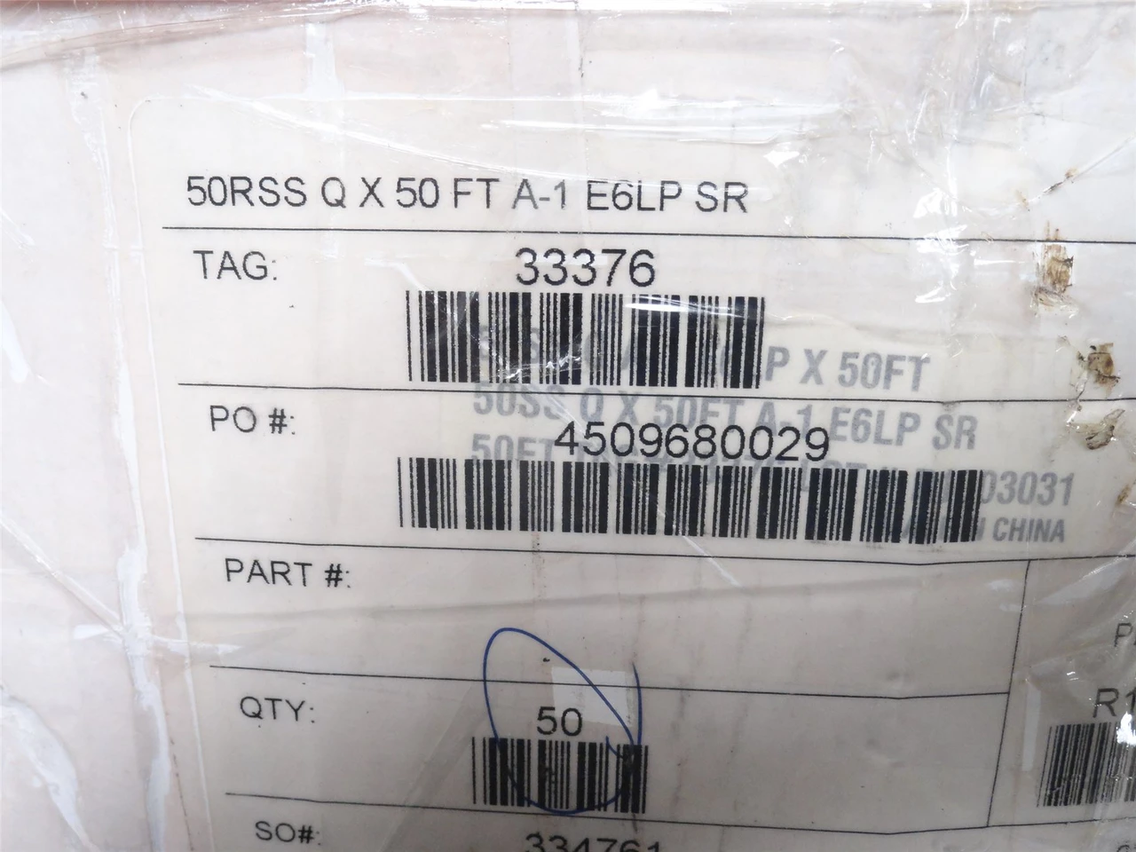 Peer 50RSS-Q-X-50; Conveyor Chain #50; SS; 50' Long