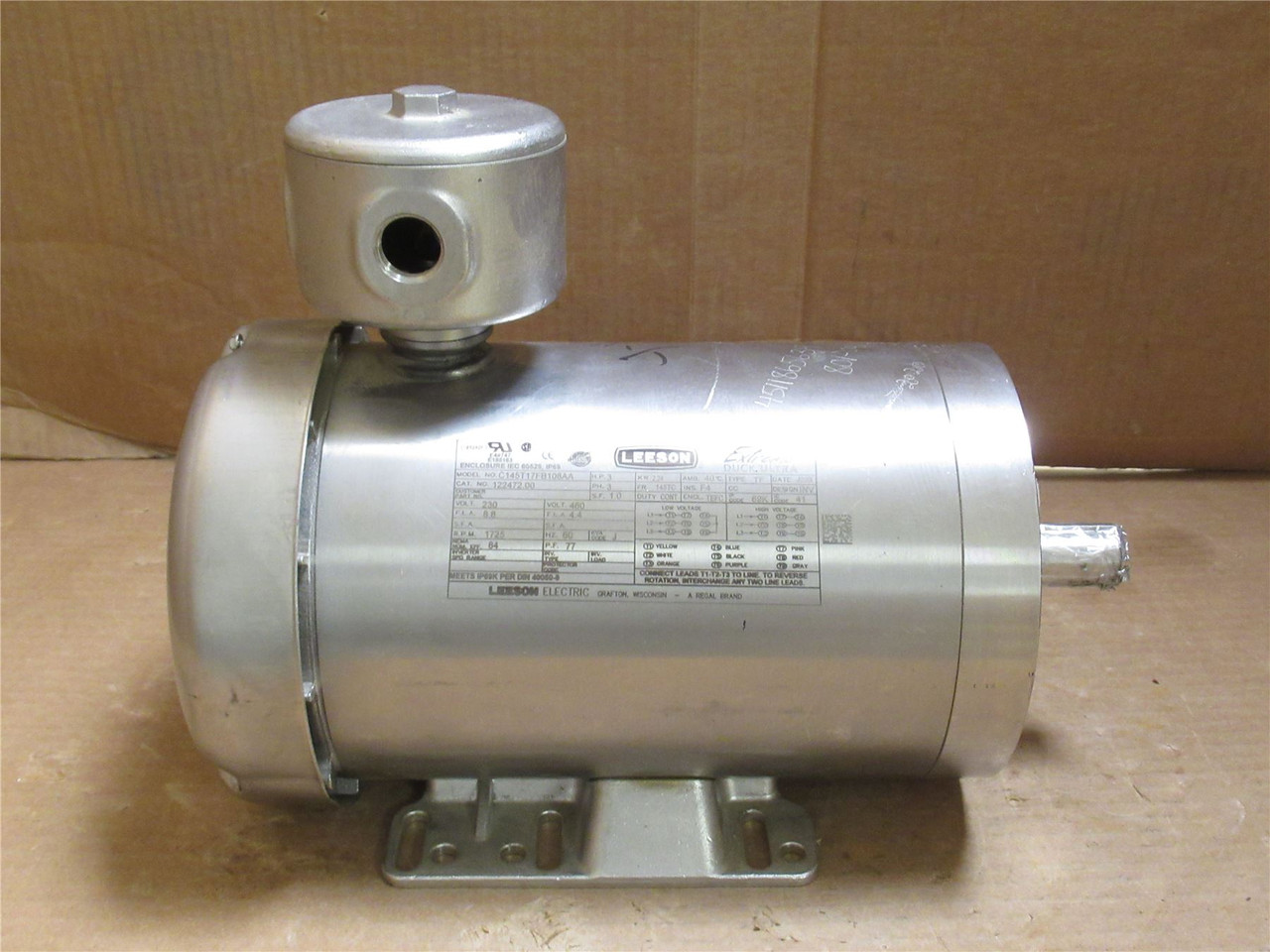 Leeson C145T17FB108AA; AC Motor 3HP 230/460V 1800RPM 122472.00