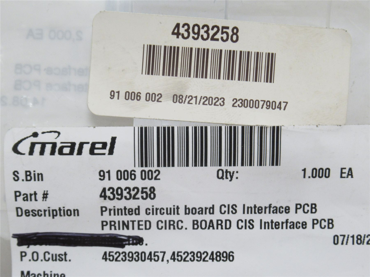 Marel 4393258; Printed Circuit Board CIS Interface 4000360