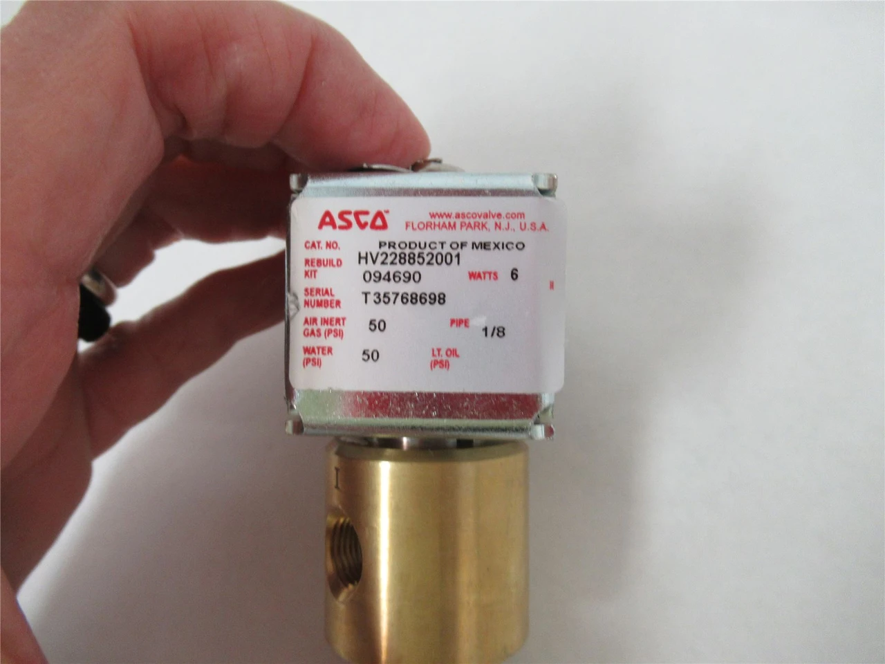 Asco HV228852001; Solenoid Valve 120V 1/8"