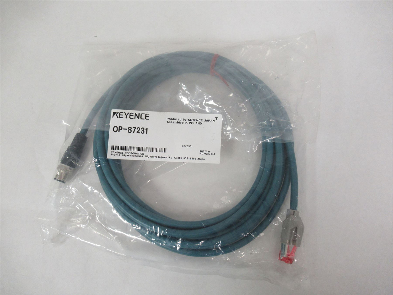 Keyence OP-87231; Ethernet Cable 5m  4 pin