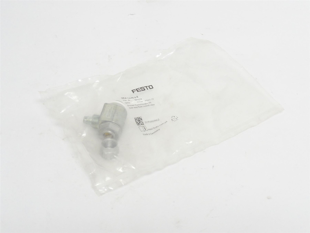 Festo GRLA-1/4-PK-6-B; One-Way Flow Control Valve 151174