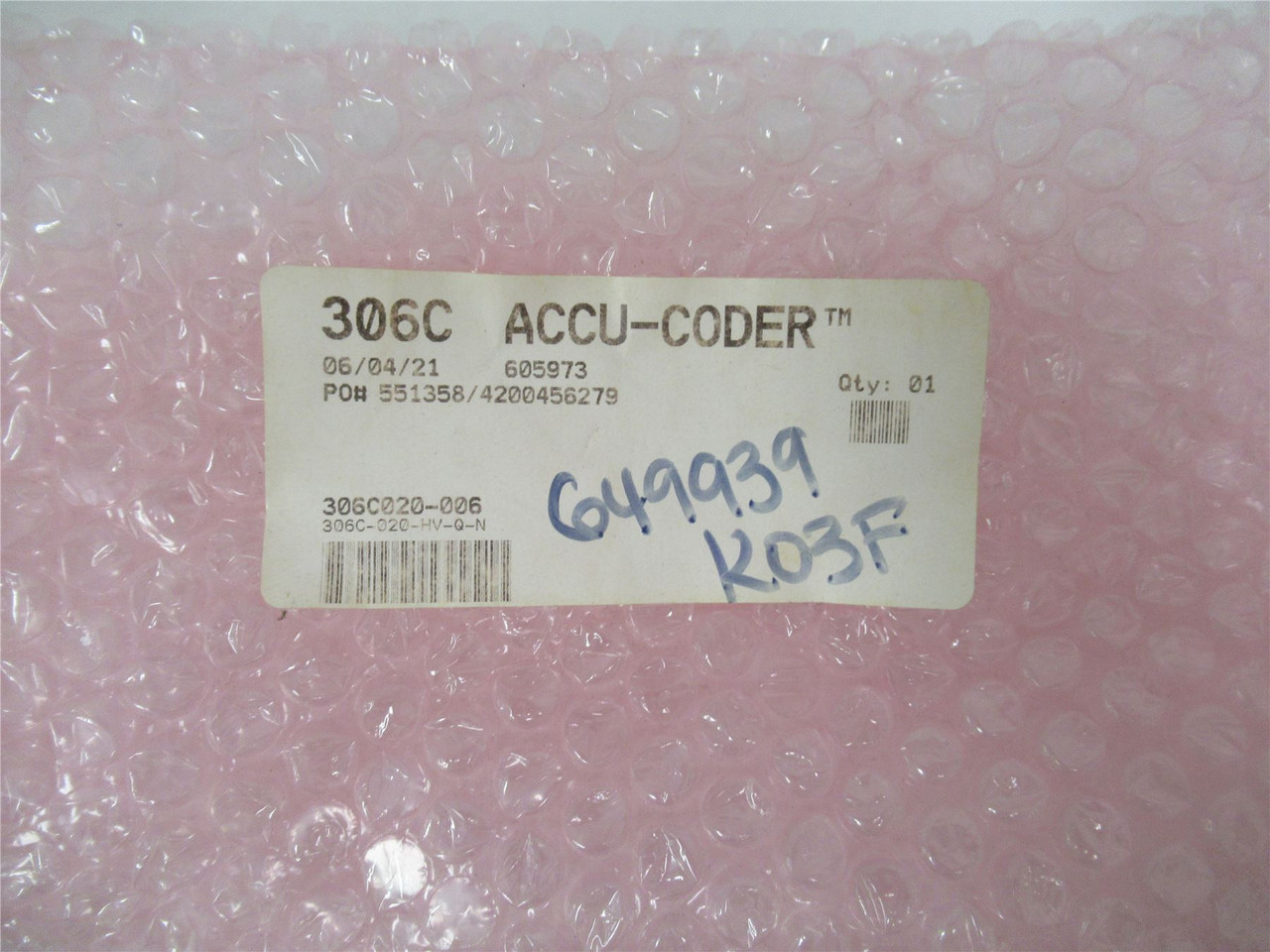 Encoder Products 306C-020-HV-Q-N; Encoder Cable 20' 6 Pin