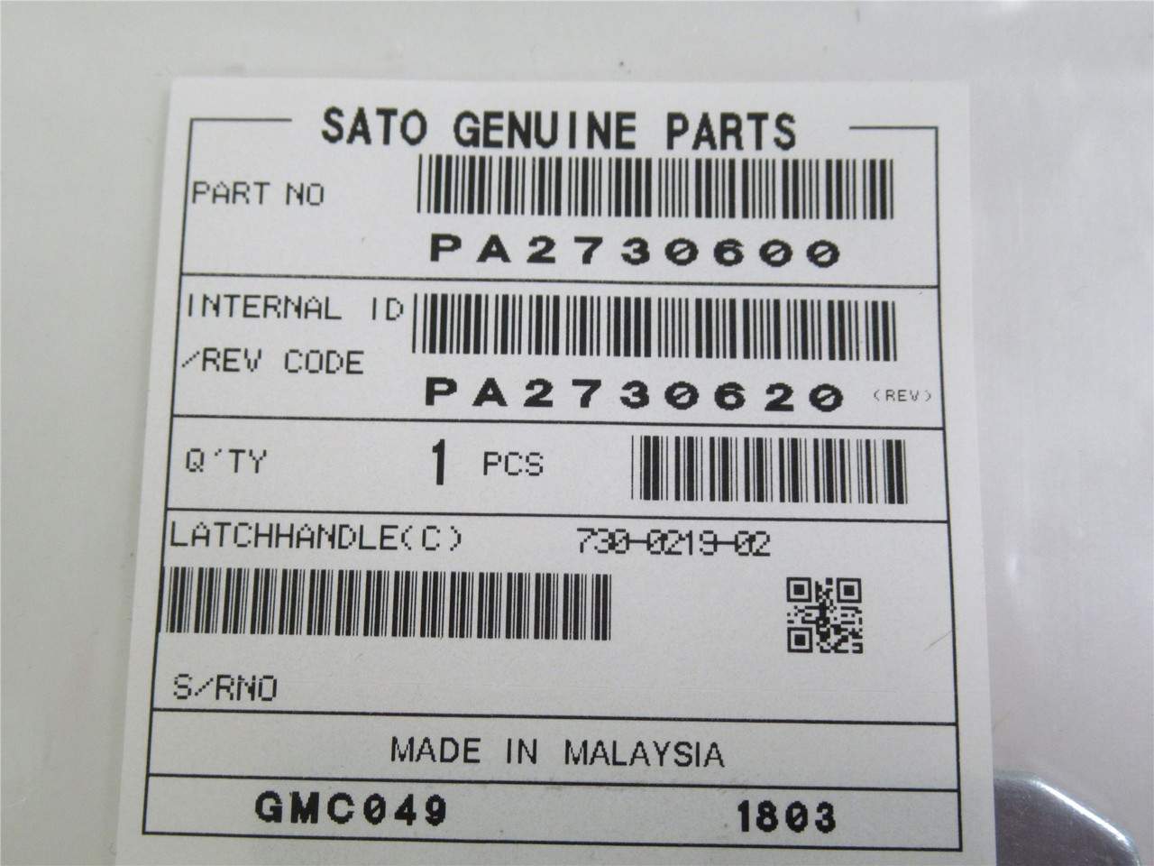 Sato PA2730600; Latch Handle