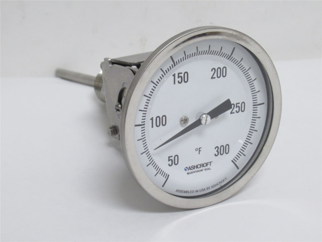 Ashcroft FA160R; Temp Gauge; 50-300Deg F; 80mm Face OD