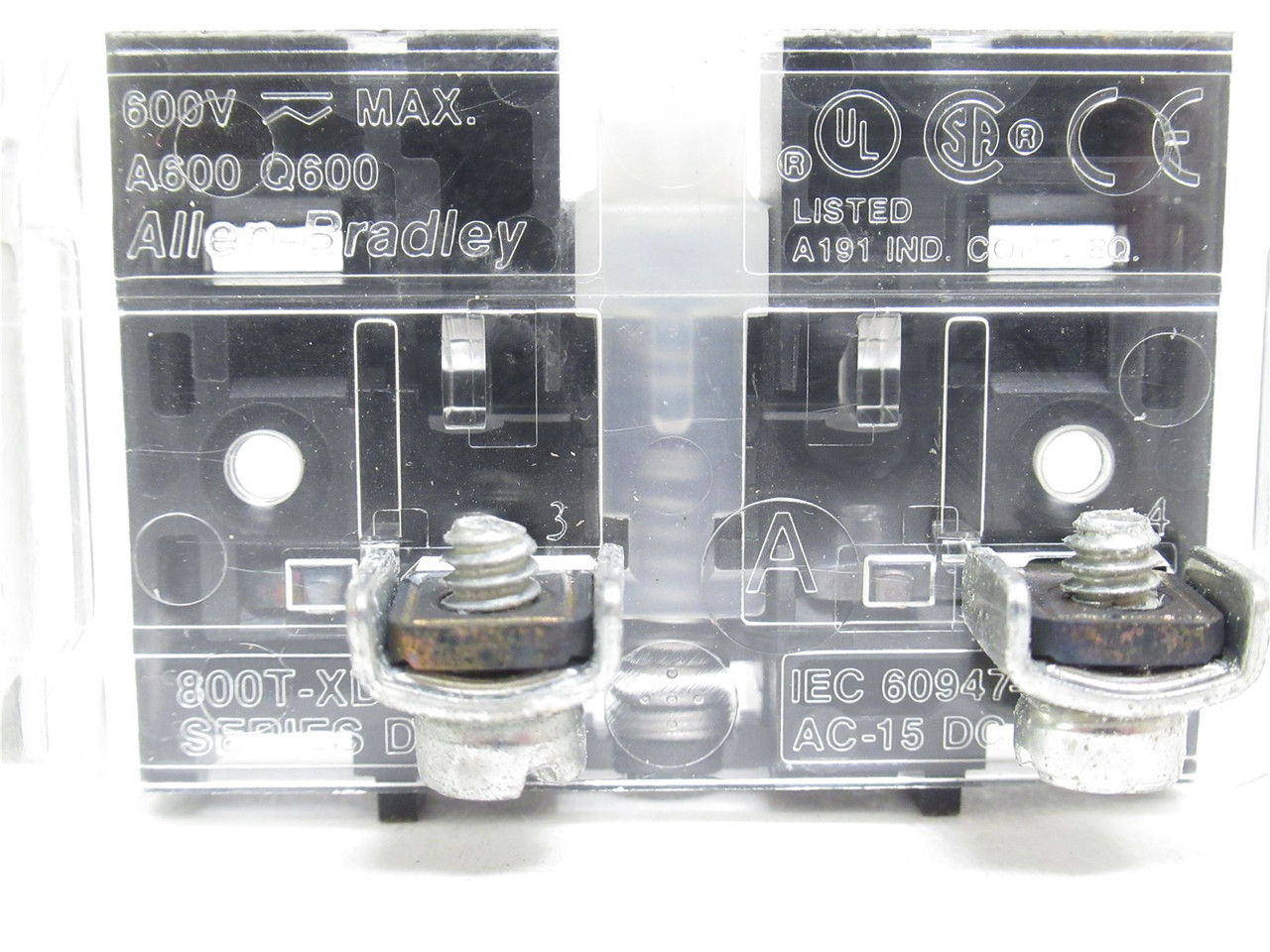 Allen-Bradley 800T-XD1; Contact Block; 1-NO; 30mm; 600VAC