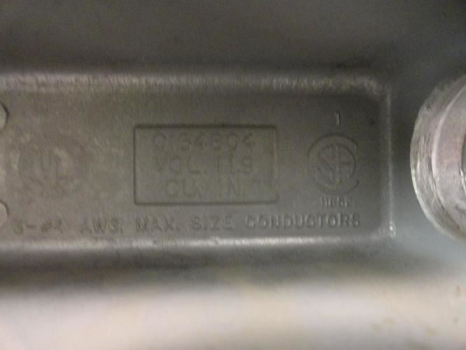 Killark OLB-3; Conduit Body w/Cover; 1" Hub Size