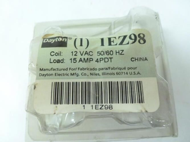 Dayton 1EZ98; Relay; 12VAC Coil; 50/60 Hz