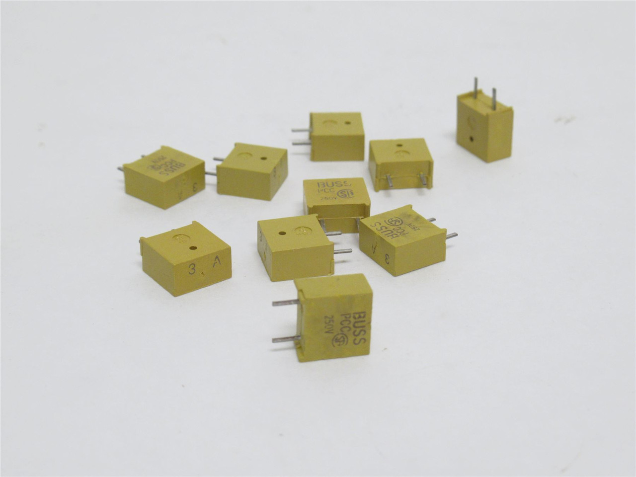 Bussmann PCC-3-R; Lot-10 Board Mount Fuse; 3A; 250VAC; 450VDC
