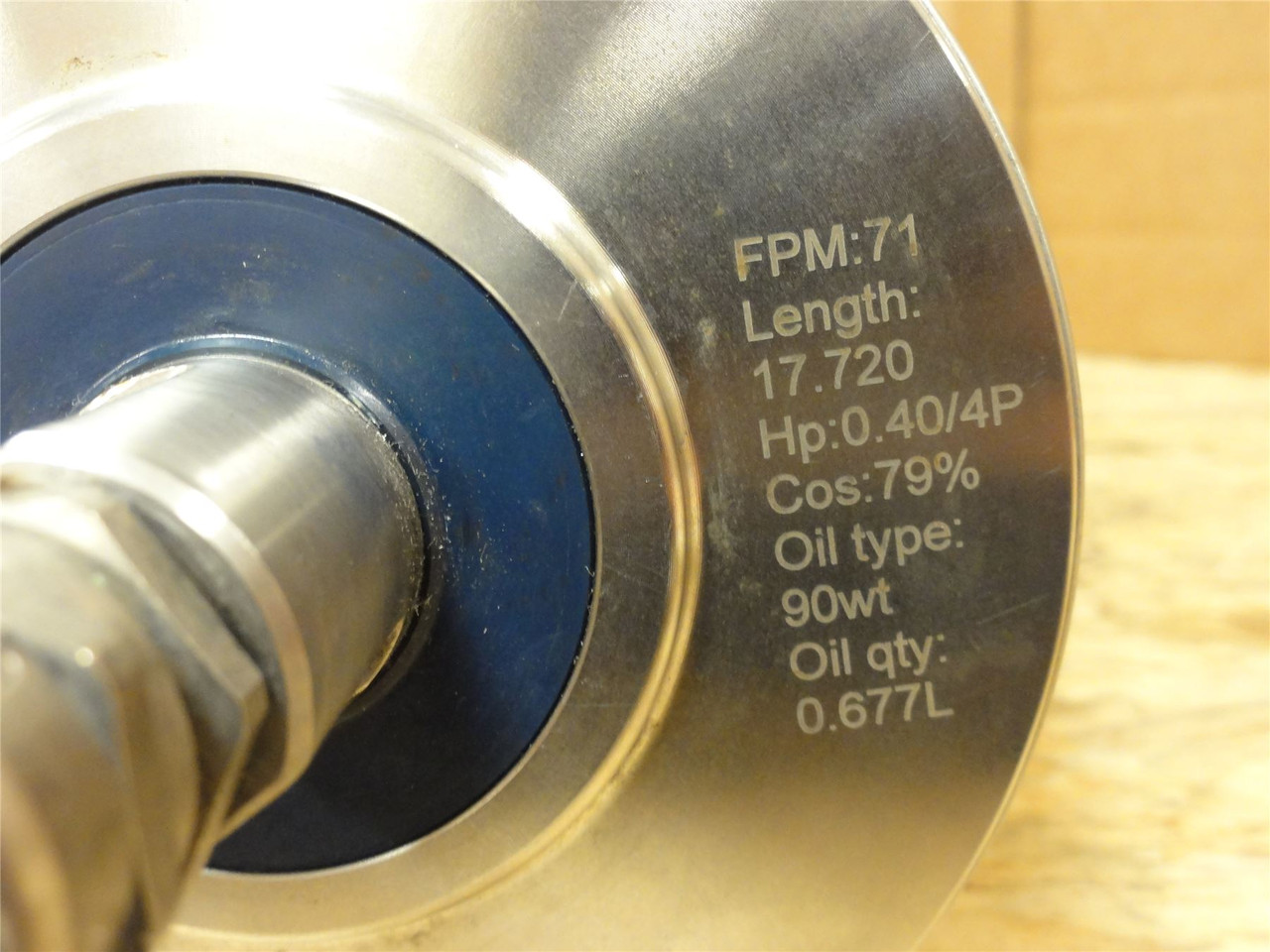 Sparks MDL-UNKN-252331; Drum Motor 17.72" L x 4.39"OD 71fpm