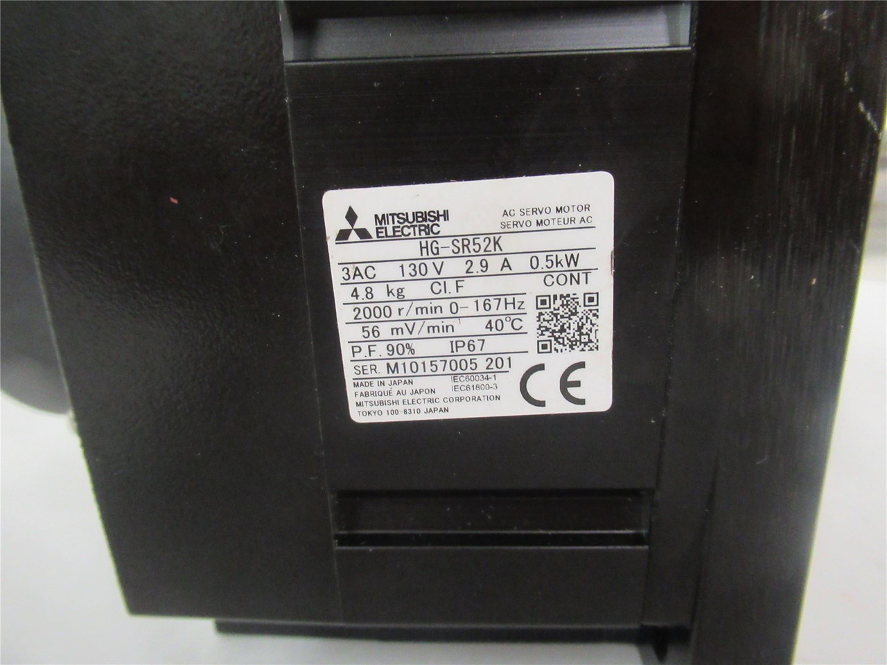 Mitsubishi HG-SR52K; Servo Motor  0.5 KW 2000 R/MIN