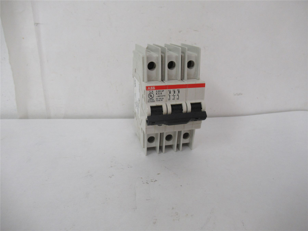 ABB S203UPK6; Circuit Breaker 3P 6A Din Rail Mount