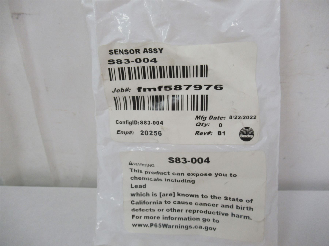 Bradley S83-004; Sensor Assembly