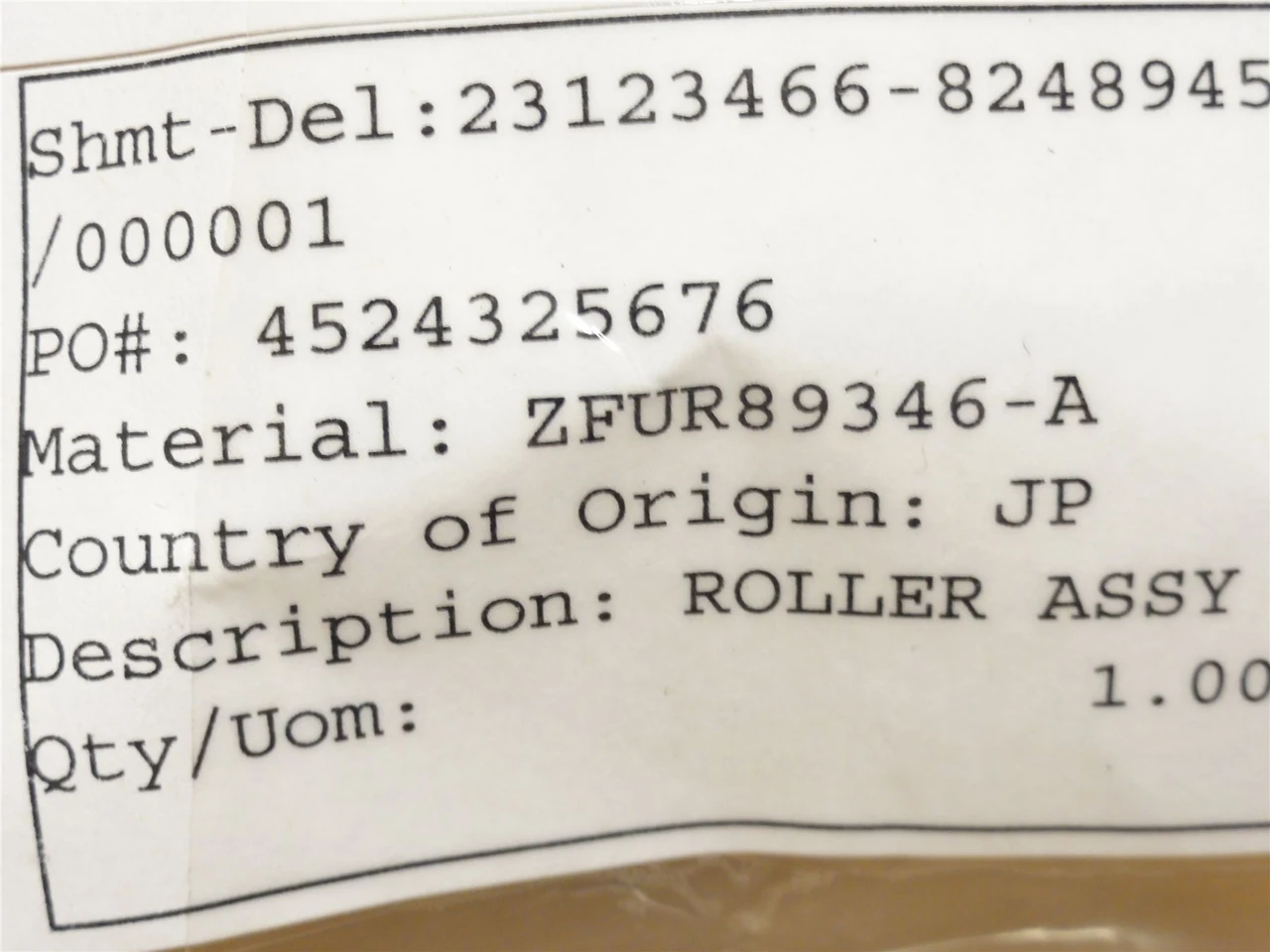 Cryovac FUR89346-A; Roller Assembly 5/8"ID x 1-3/8"OD