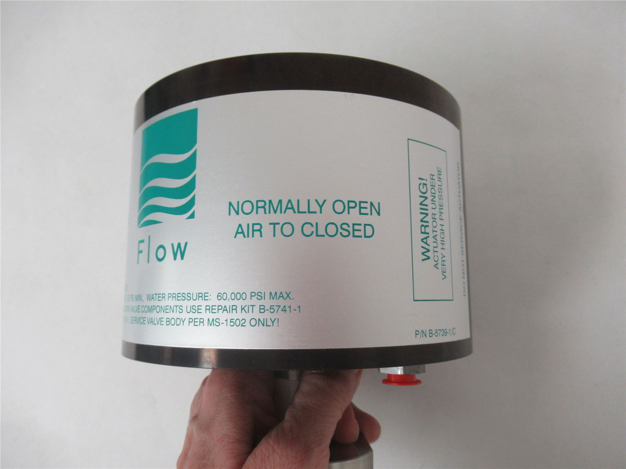 Flow G-220-A; Hi Pressure Water Valve 60;000psi Normally Open