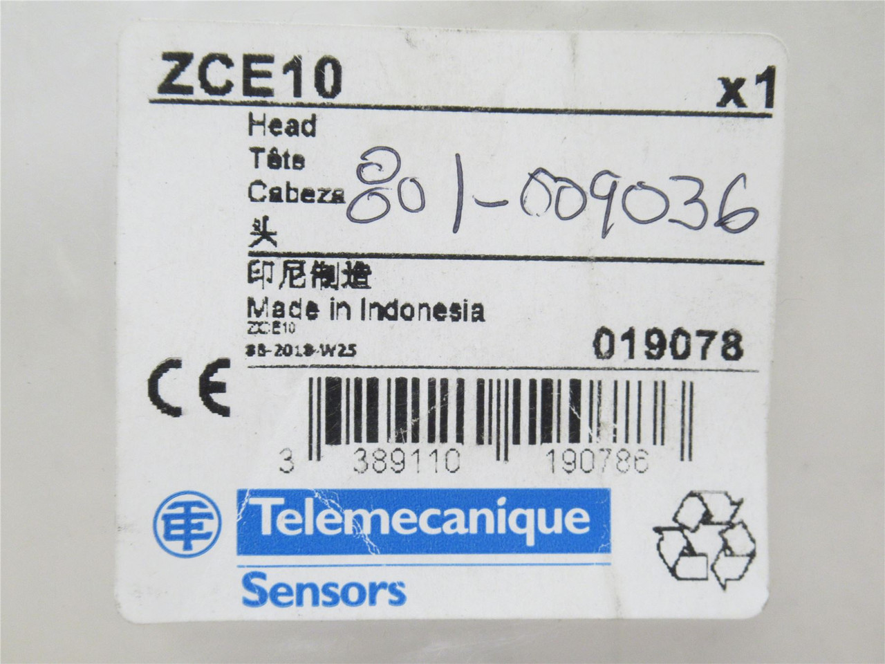 Telemecanique ZCE10; Metal Plunger Switch Head